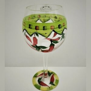 Vibrant Green and Red Glass Art Wine Glasses